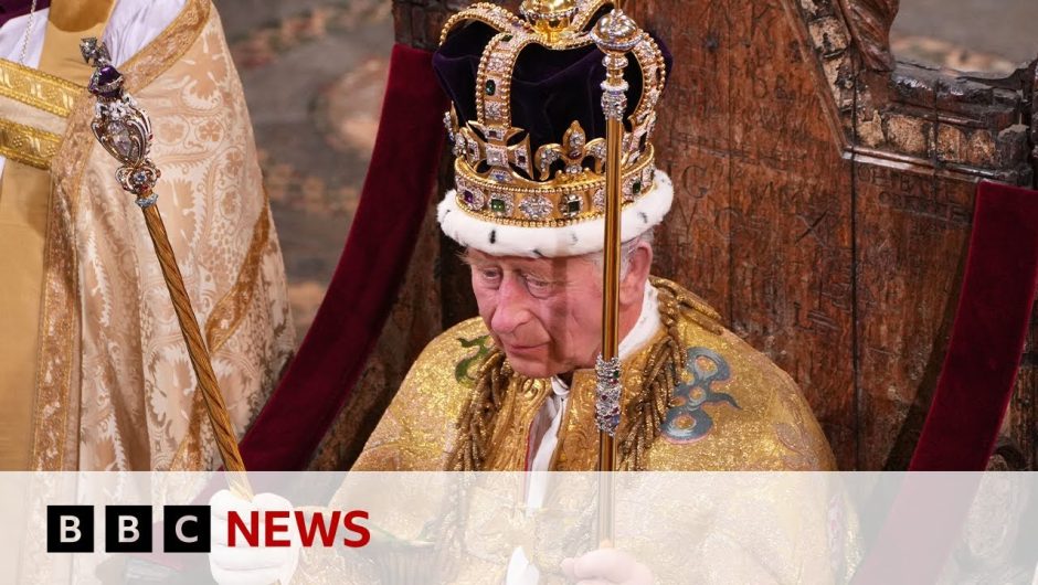 Moment HM King Charles III is crowned in Coronation ceremony – BBC News